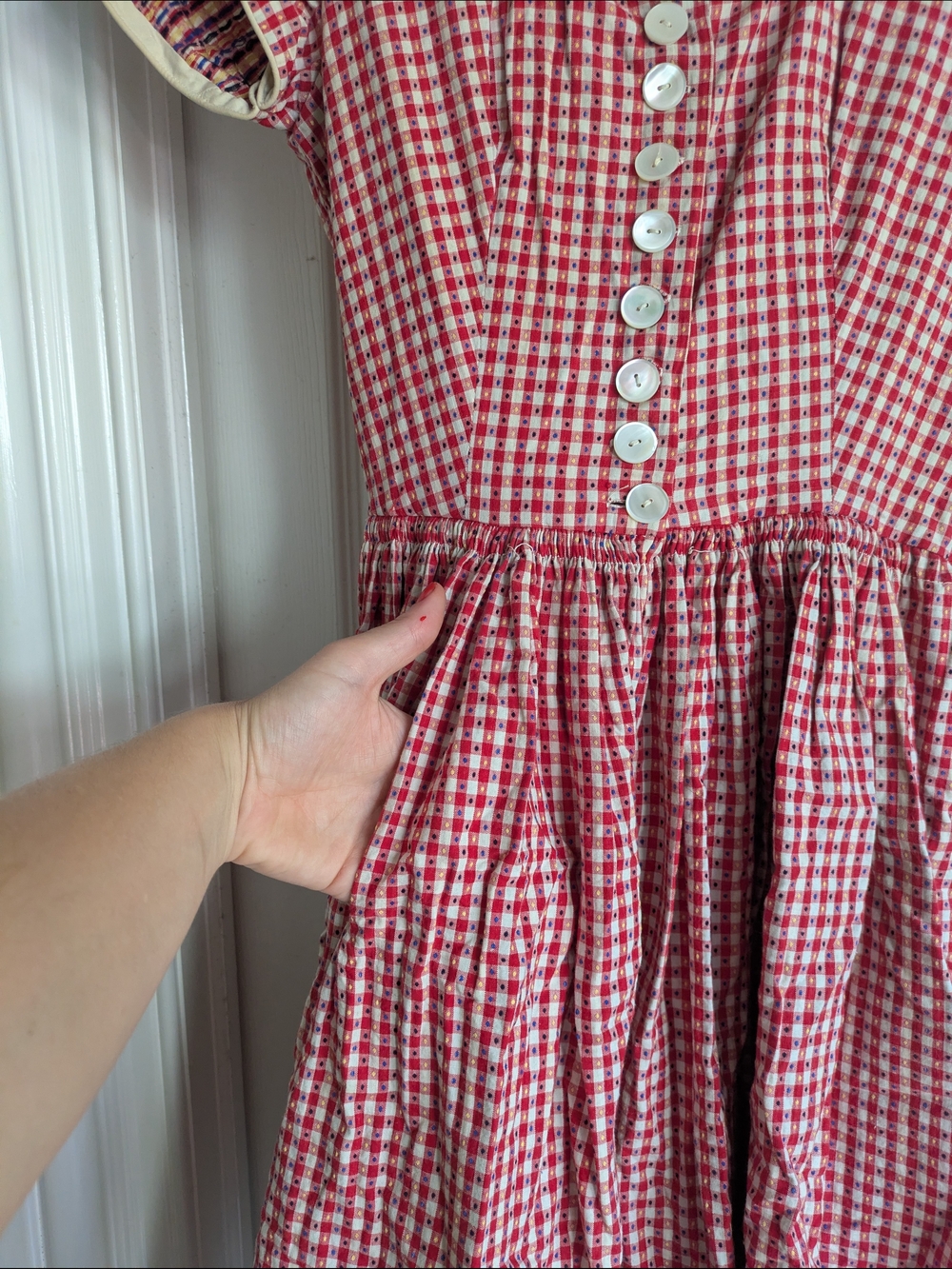 Vintage Alpine Dress with Button Front - Picture 3 of 5